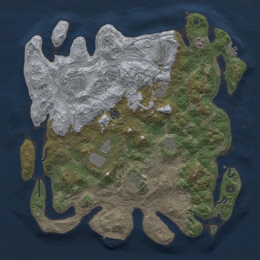 Rust Map: Procedural Map, Size: 4250, Seed: 30682, 18 Monuments