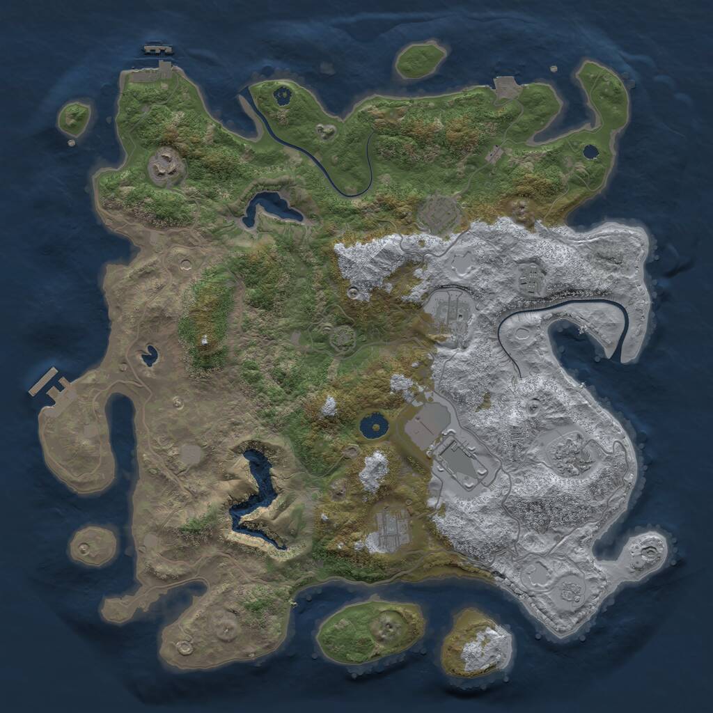 Rust Map: Procedural Map, Size: 4000, Seed: 769231, 13 Monuments