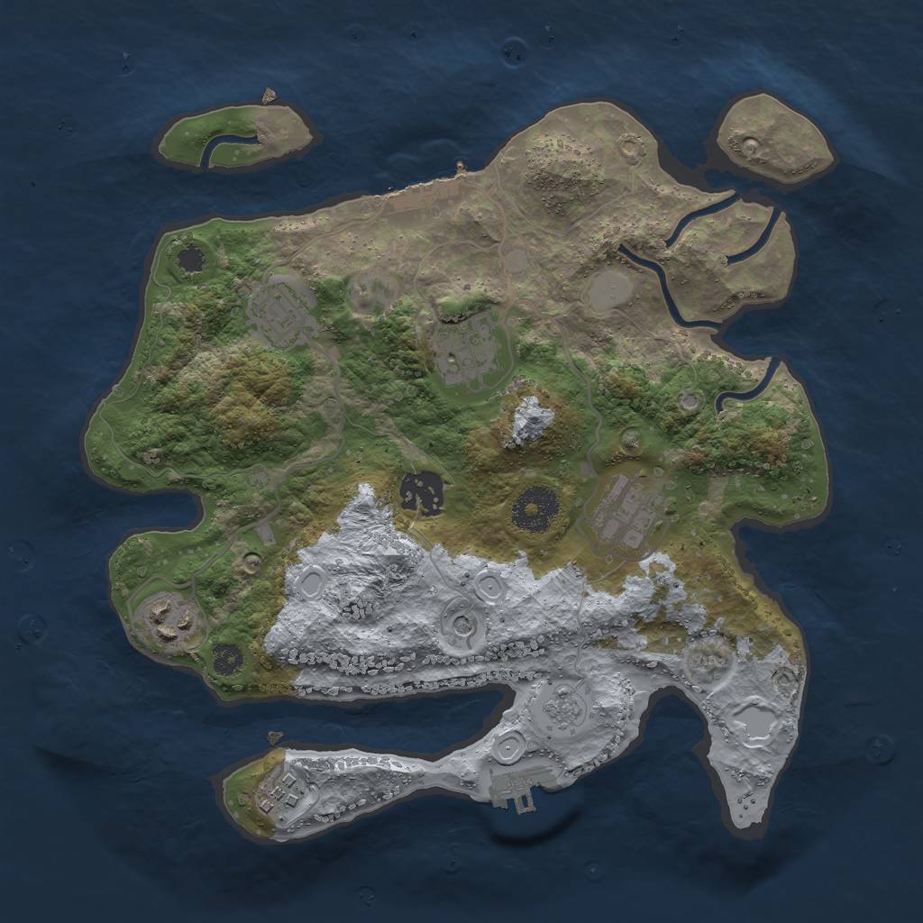 Rust Map: Procedural Map, Size: 3000, Seed: 1322984196, 15 Monuments