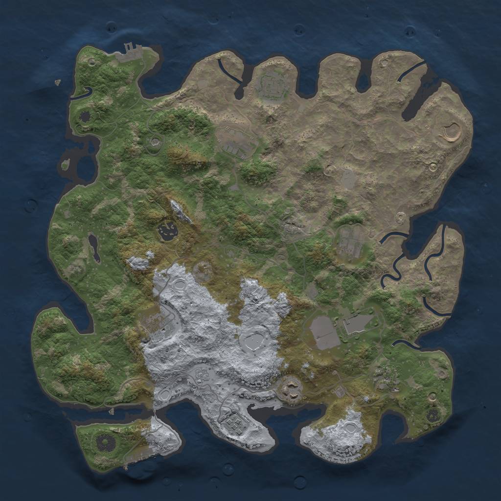 Rust Map: Procedural Map, Size: 3900, Seed: 769981515, 17 Monuments