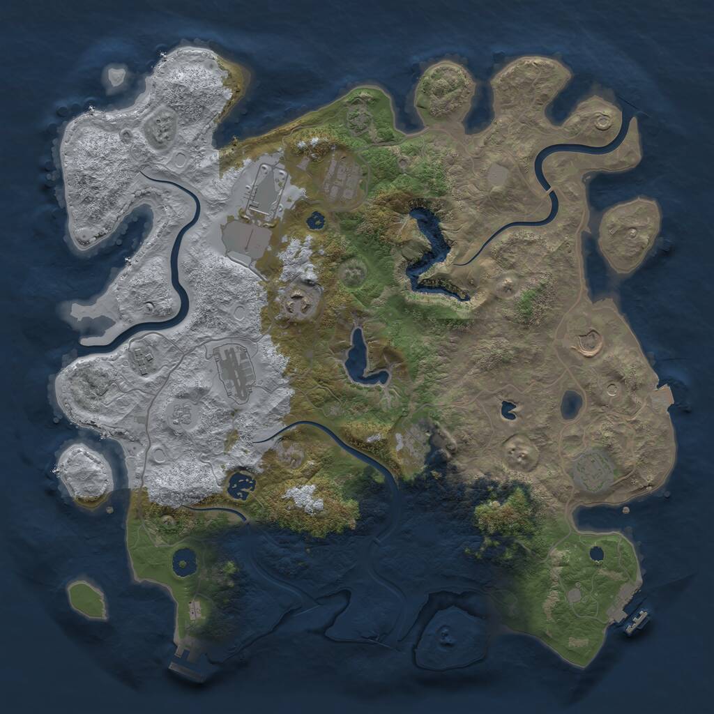 Rust Map: Procedural Map, Size: 4000, Seed: 177376122, 15 Monuments