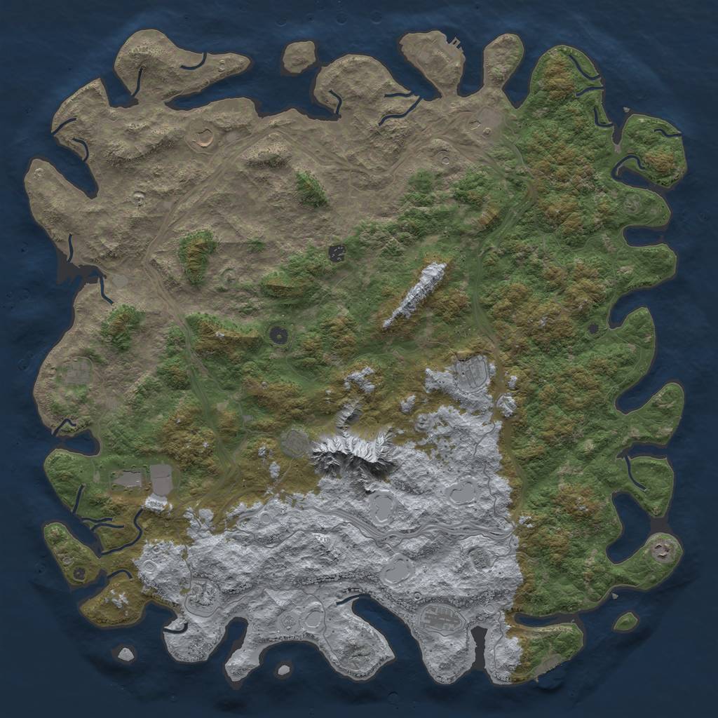 Rust Map: Procedural Map, Size: 6000, Seed: 117770343, 20 Monuments