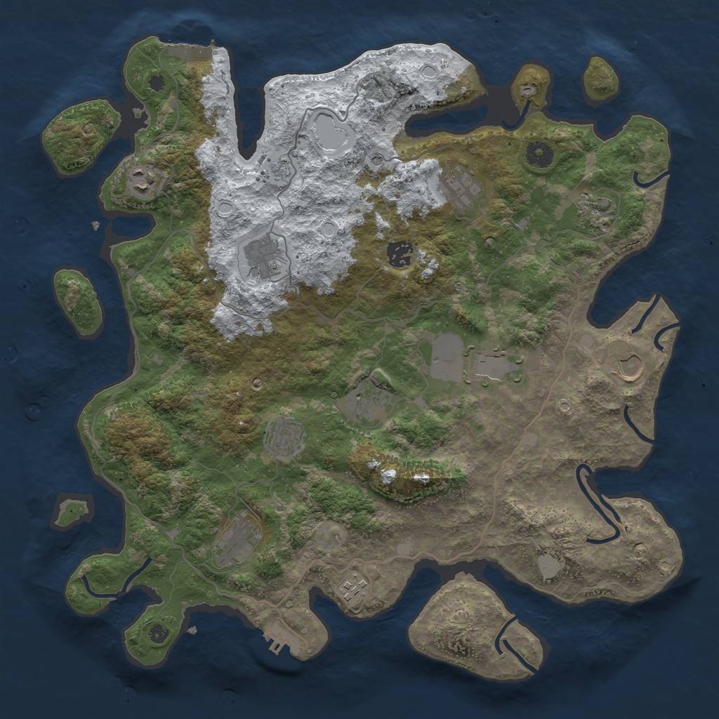 Rust Map: Procedural Map, Size: 4000, Seed: 1158959698, 20 Monuments