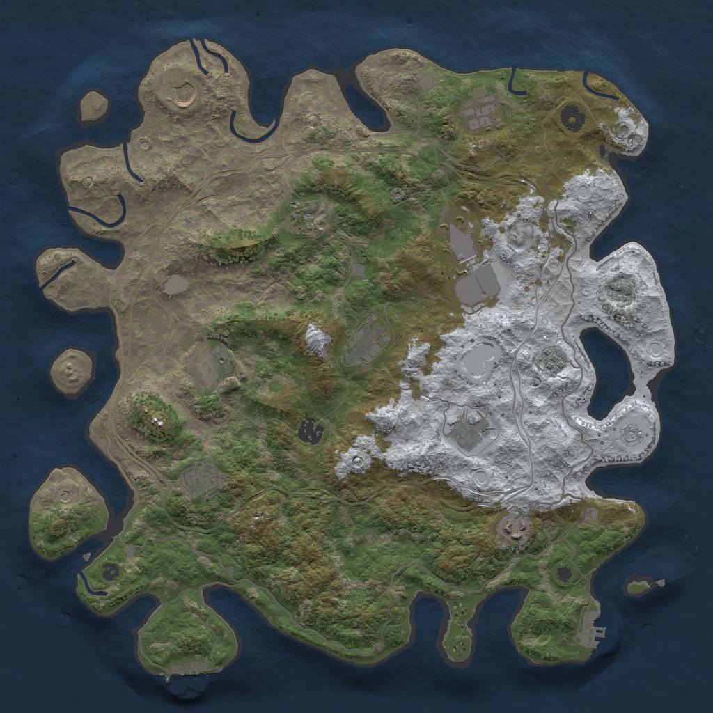 Rust Map: Procedural Map, Size: 4250, Seed: 18670, 20 Monuments