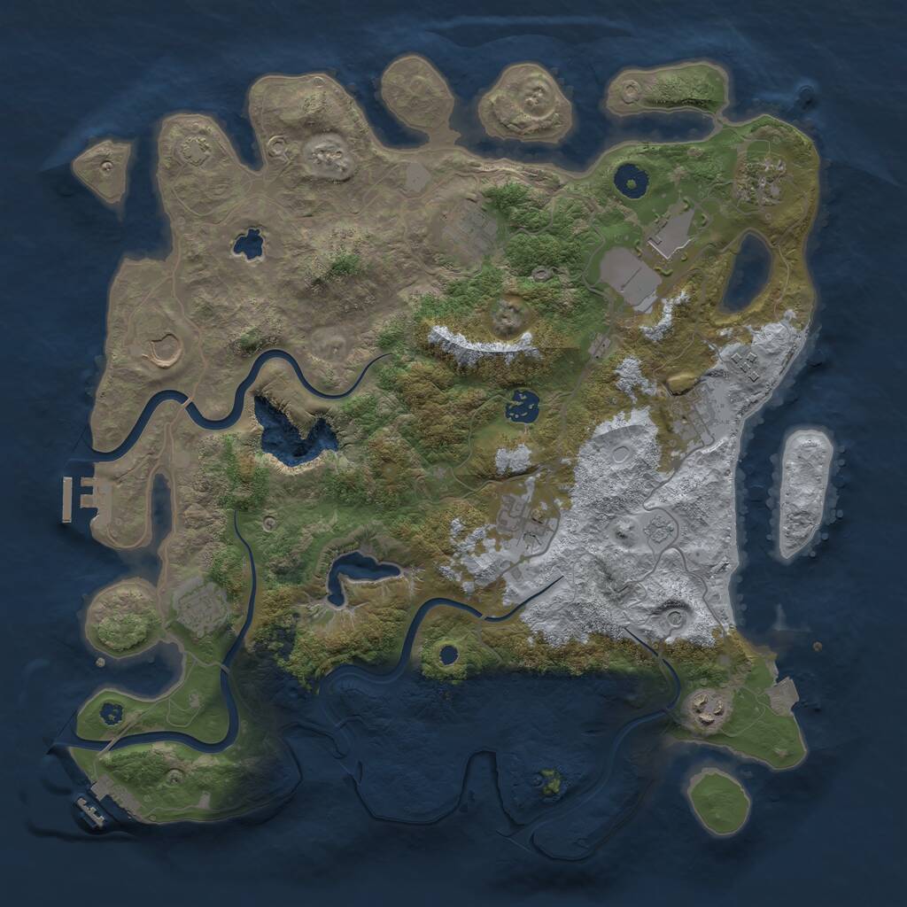 Rust Map: Procedural Map, Size: 4000, Seed: 1811038206, 16 Monuments