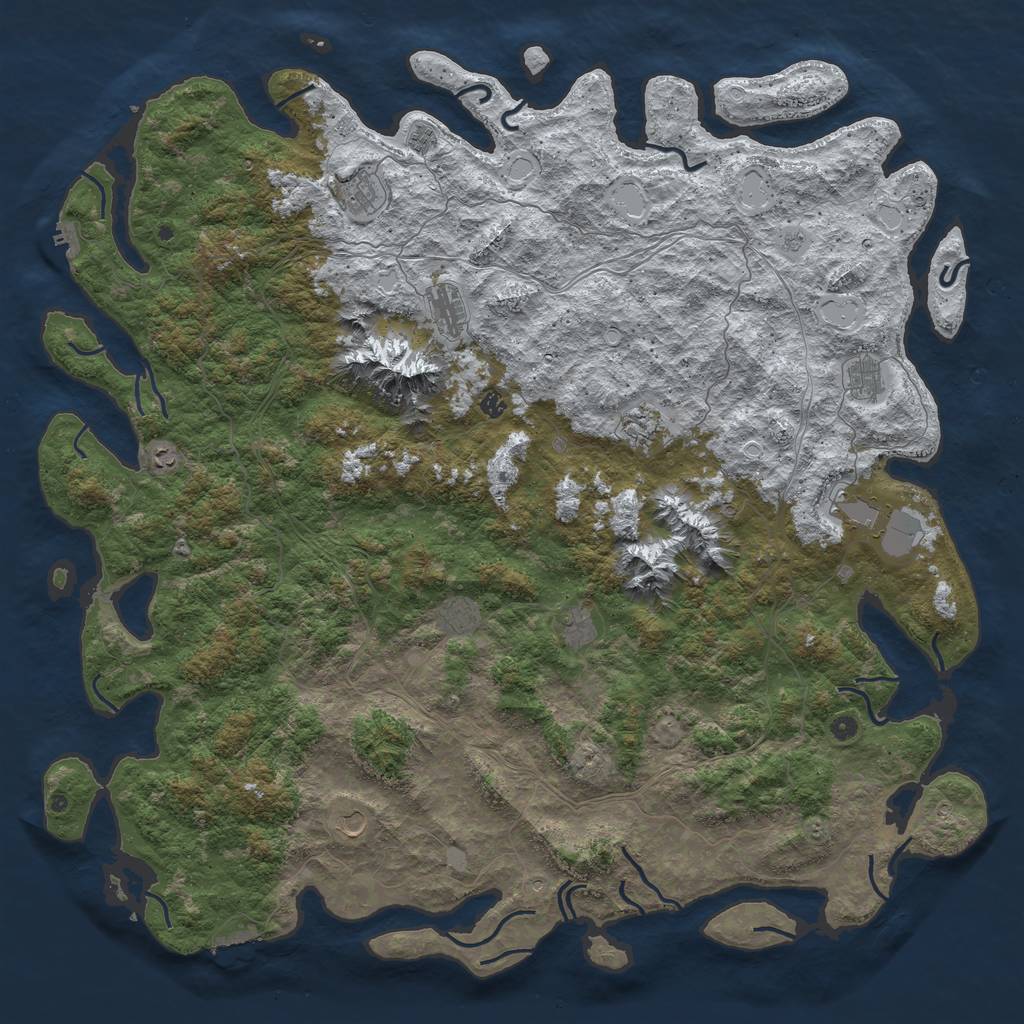 Rust Map: Procedural Map, Size: 6000, Seed: 17483647, 20 Monuments