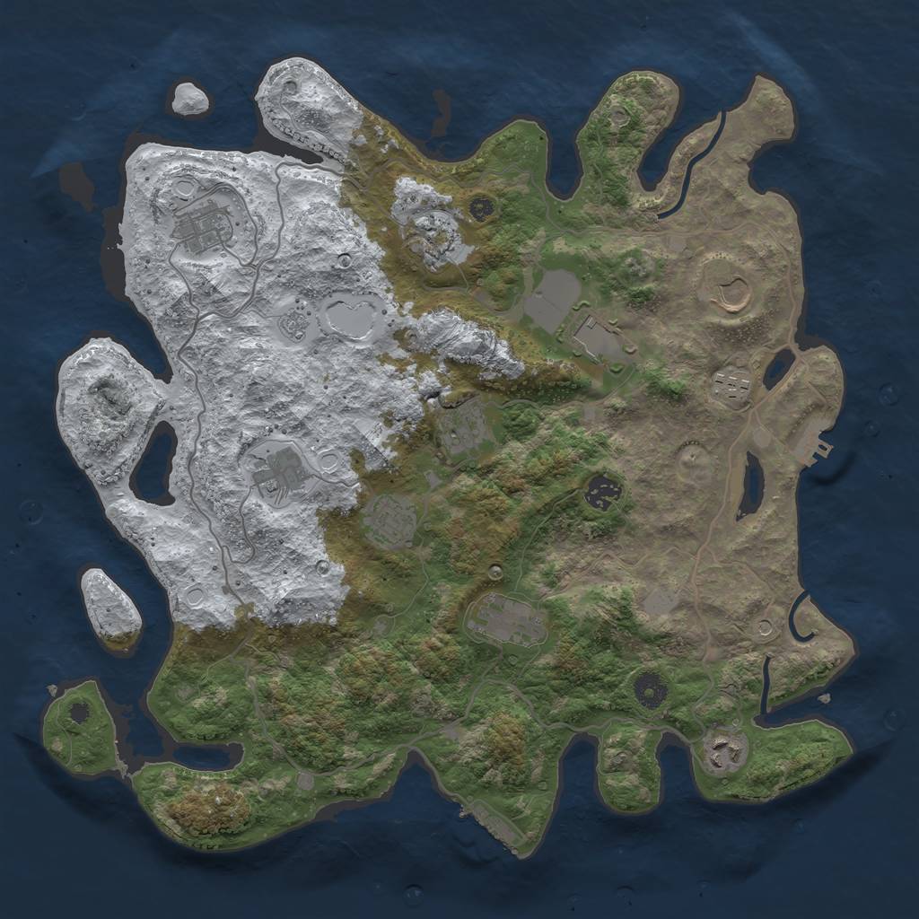 Rust Map: Procedural Map, Size: 4000, Seed: 4567345, 20 Monuments