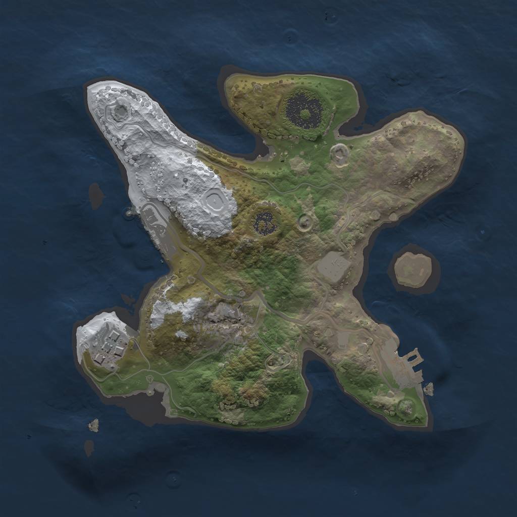 Rust Map: Procedural Map, Size: 2122, Seed: 9638, 8 Monuments