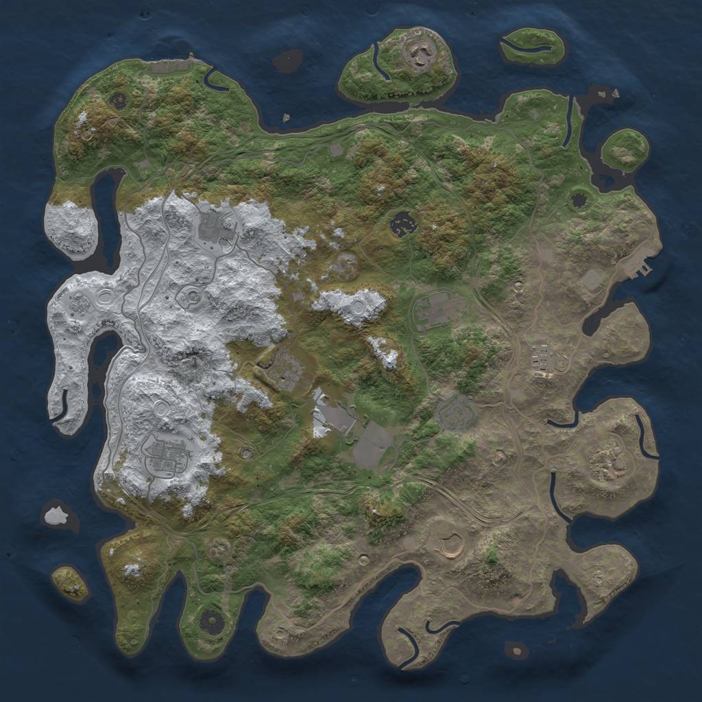 Rust Map: Procedural Map, Size: 4250, Seed: 161609269, 20 Monuments