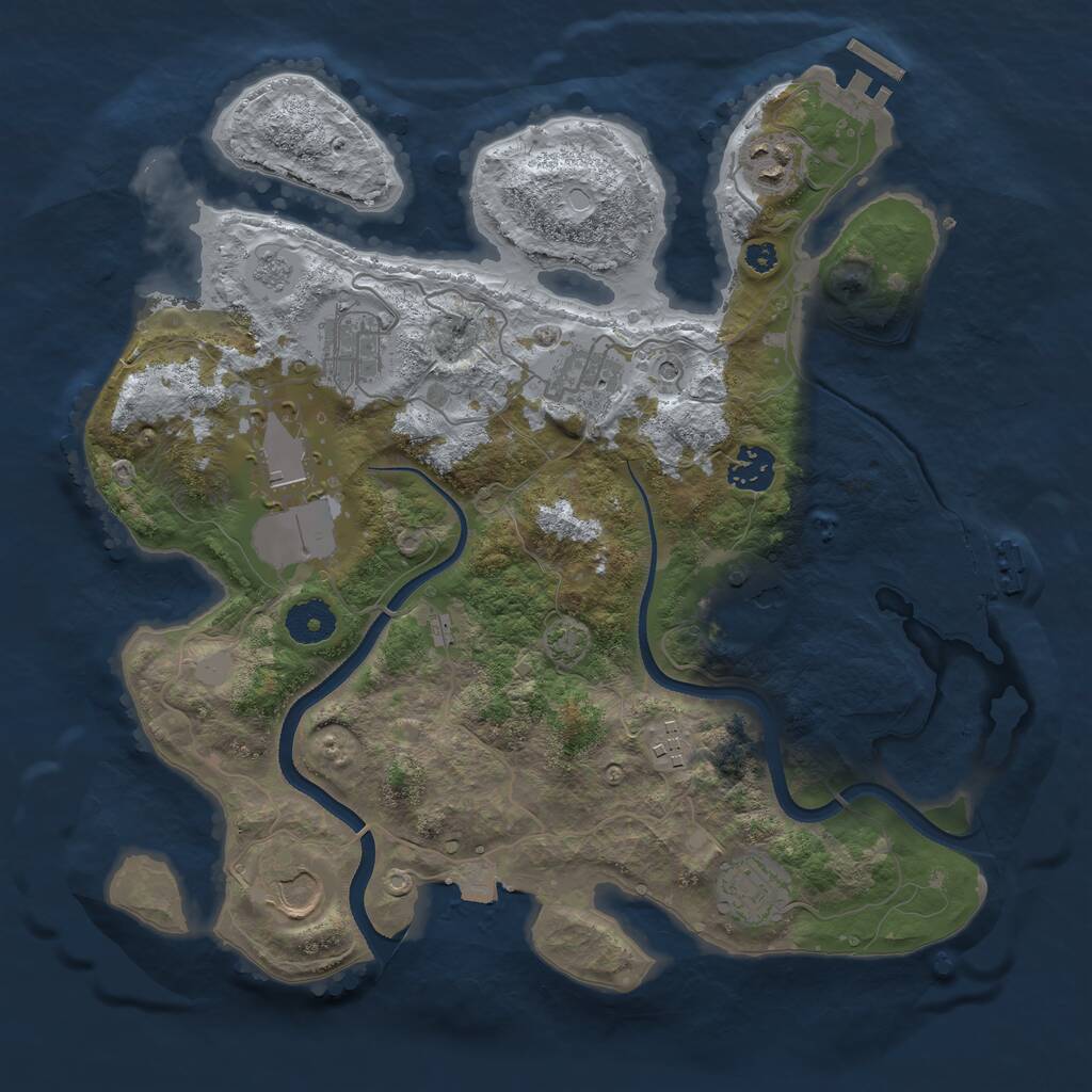 Rust Map: Procedural Map, Size: 3500, Seed: 261698330, 15 Monuments