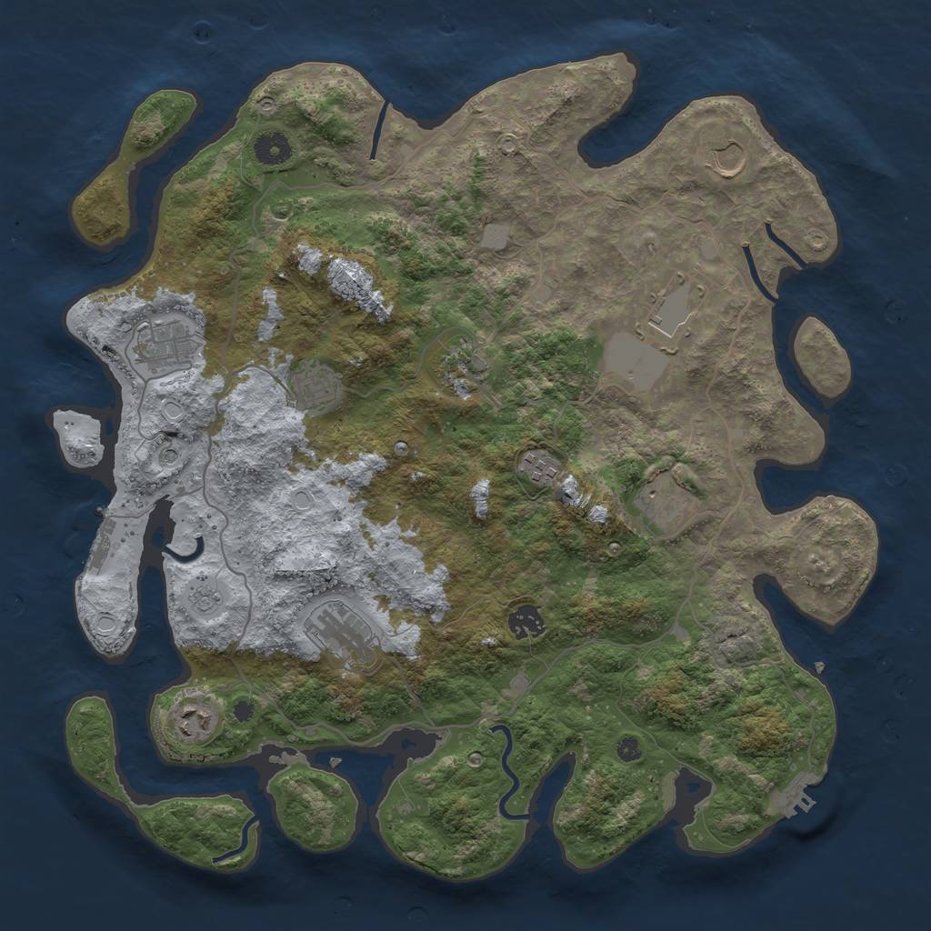 Rust Map: Procedural Map, Size: 4000, Seed: 371254971, 19 Monuments