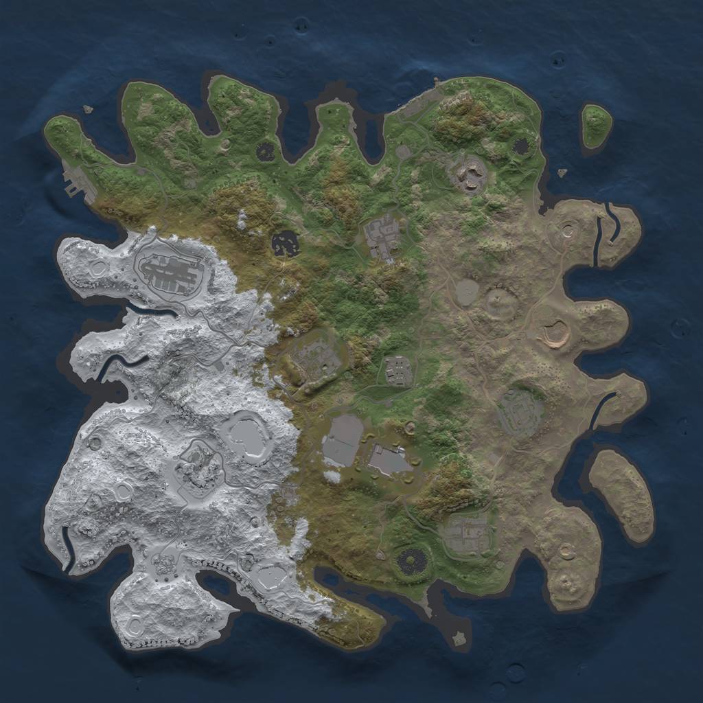 Rust Map: Procedural Map, Size: 3750, Seed: 1550578029, 20 Monuments