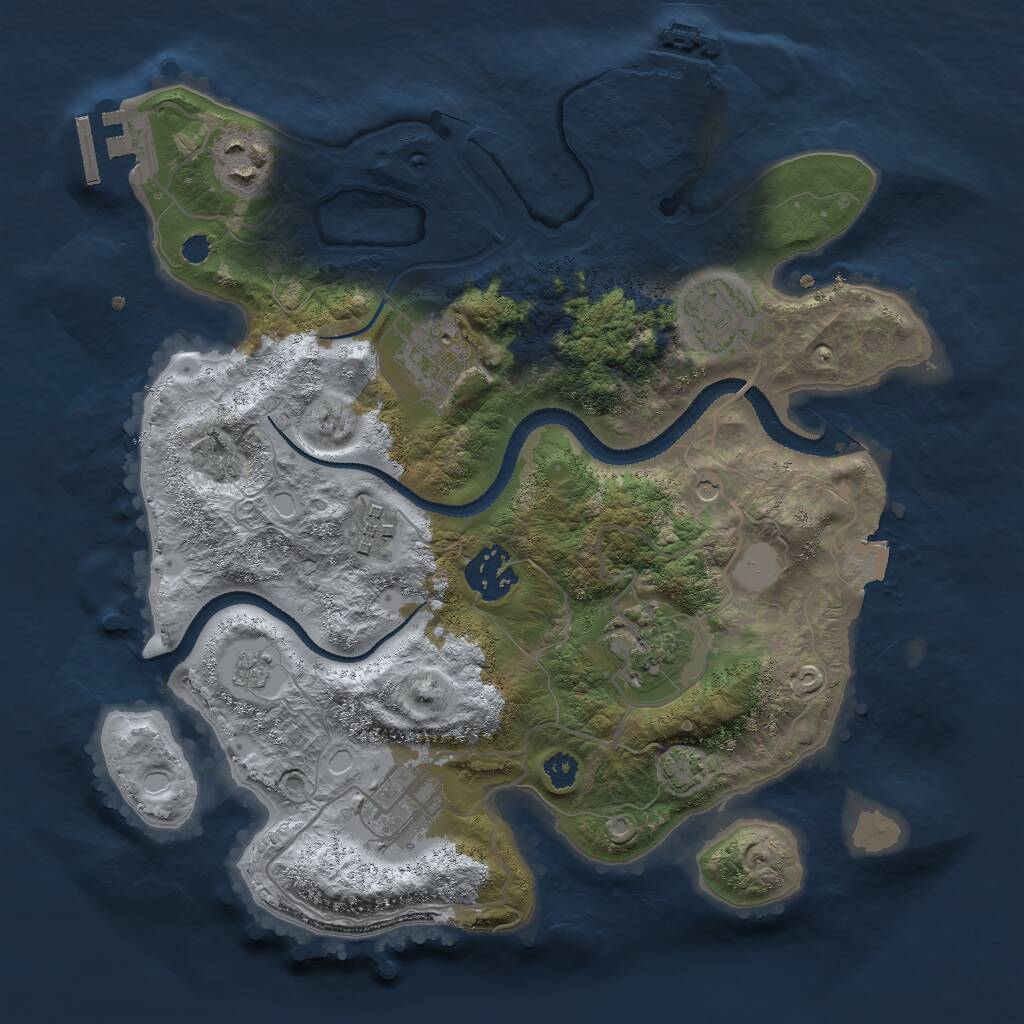 Rust Map: Procedural Map, Size: 3000, Seed: 8057, 13 Monuments