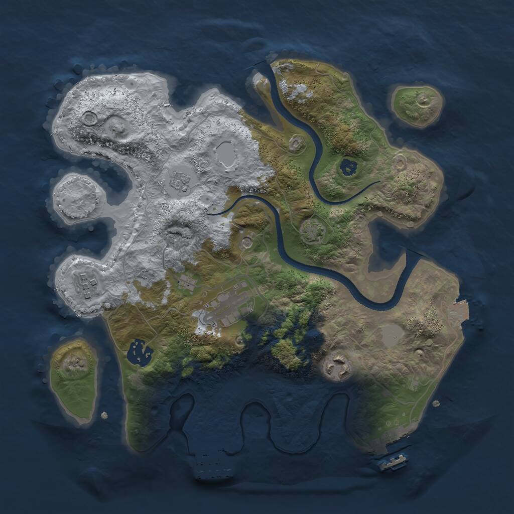 Rust Map: Procedural Map, Size: 3000, Seed: 452, 10 Monuments