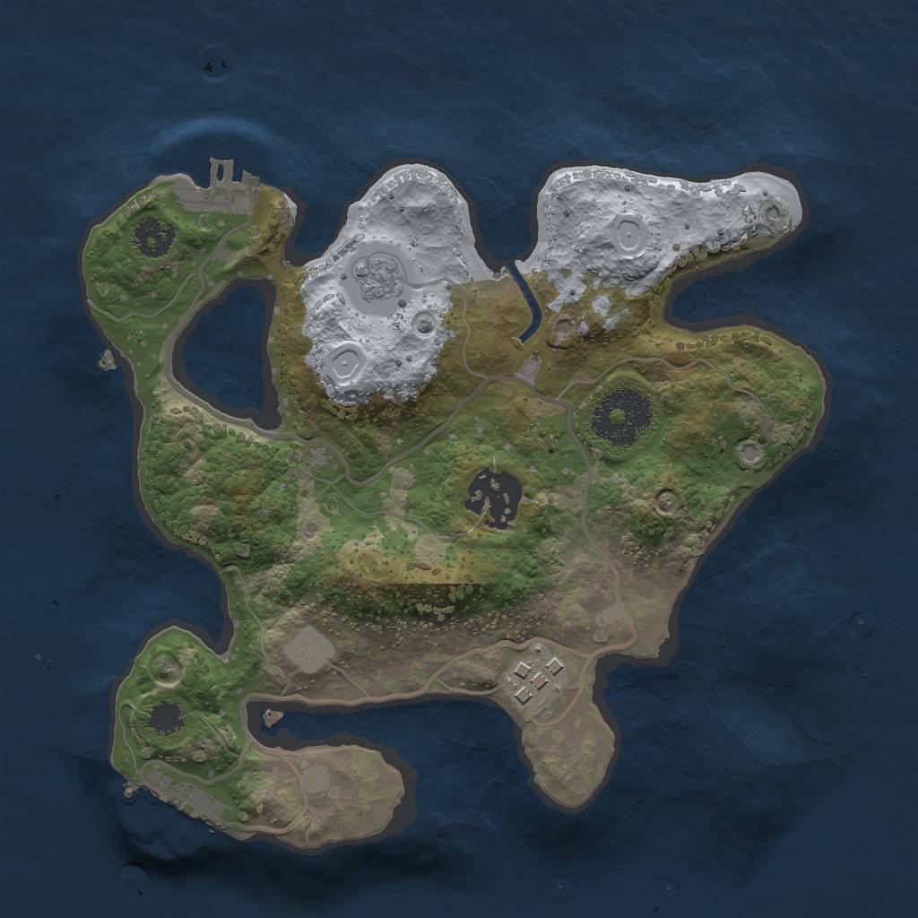 Rust Map: Procedural Map, Size: 2400, Seed: 10000, 10 Monuments