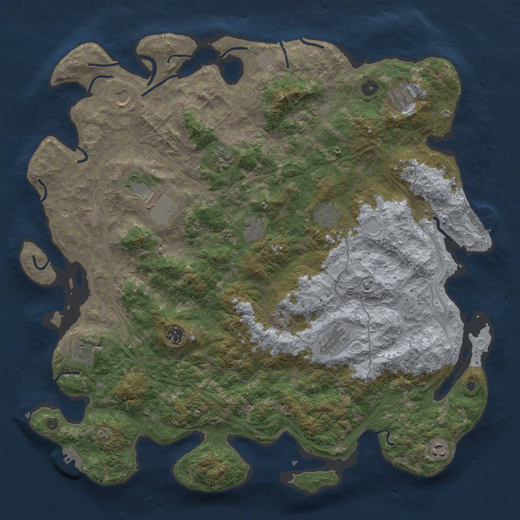 Rust Map: Procedural Map, Size: 4800, Seed: 106630435, 20 Monuments