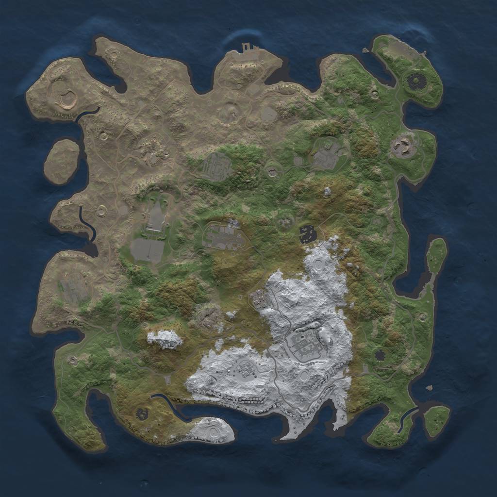 Rust Map: Procedural Map, Size: 4000, Seed: 256265275, 20 Monuments