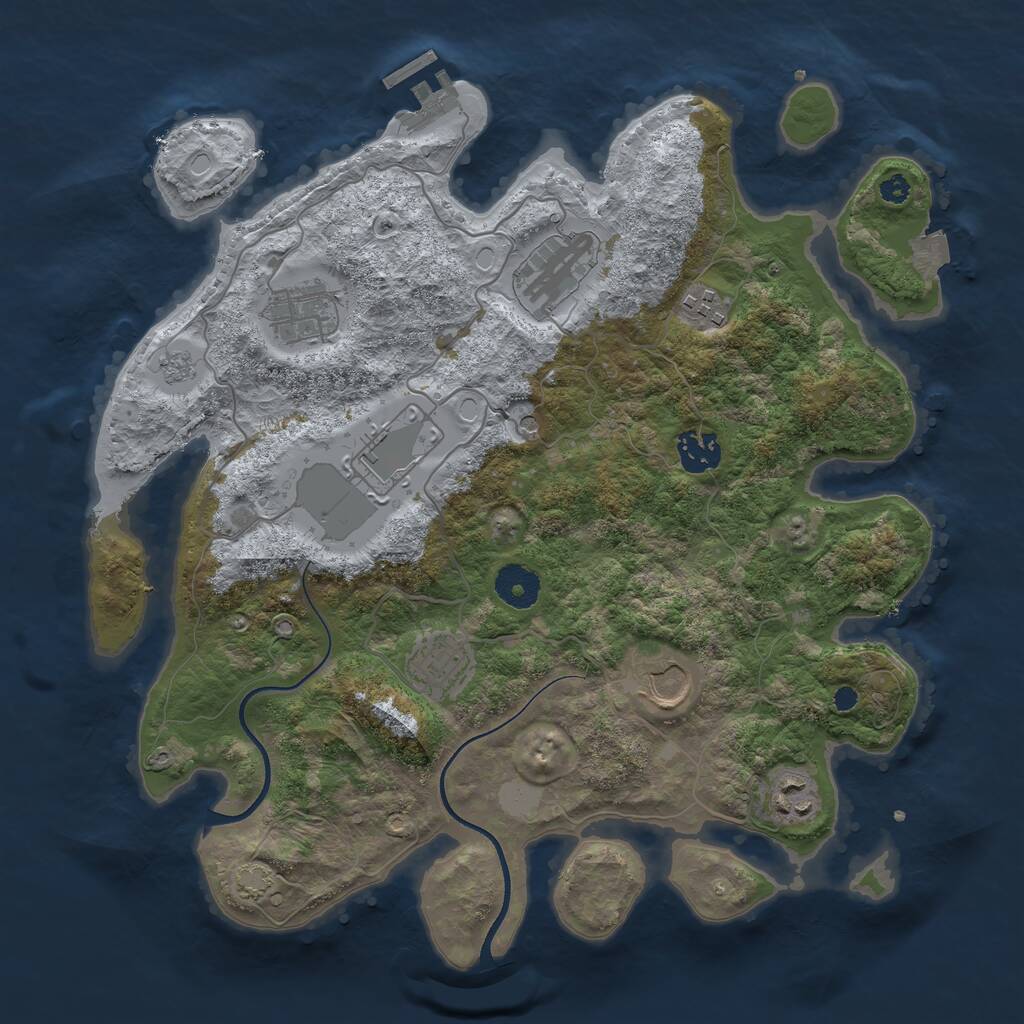 Rust Map: Procedural Map, Size: 3500, Seed: 655198266, 13 Monuments