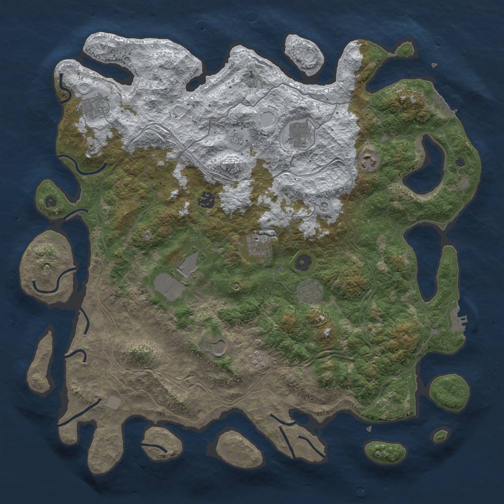 Rust Map: Procedural Map, Size: 4500, Seed: 1162377336, 18 Monuments