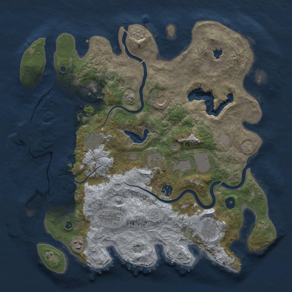 Rust Map: Procedural Map, Size: 4000, Seed: 783965, 15 Monuments
