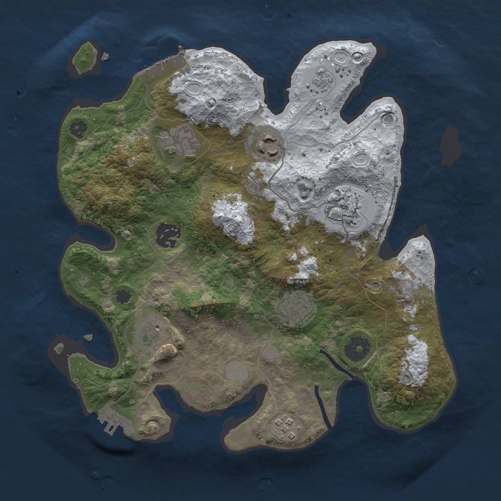 Rust Map: Procedural Map, Size: 3000, Seed: 91717, 15 Monuments