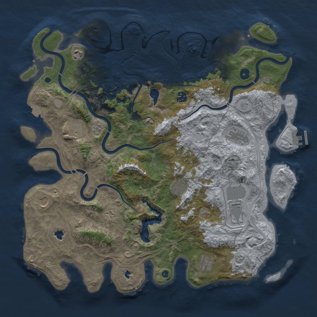Rust Map: Procedural Map, Size: 4500, Seed: 2003782484, 15 Monuments