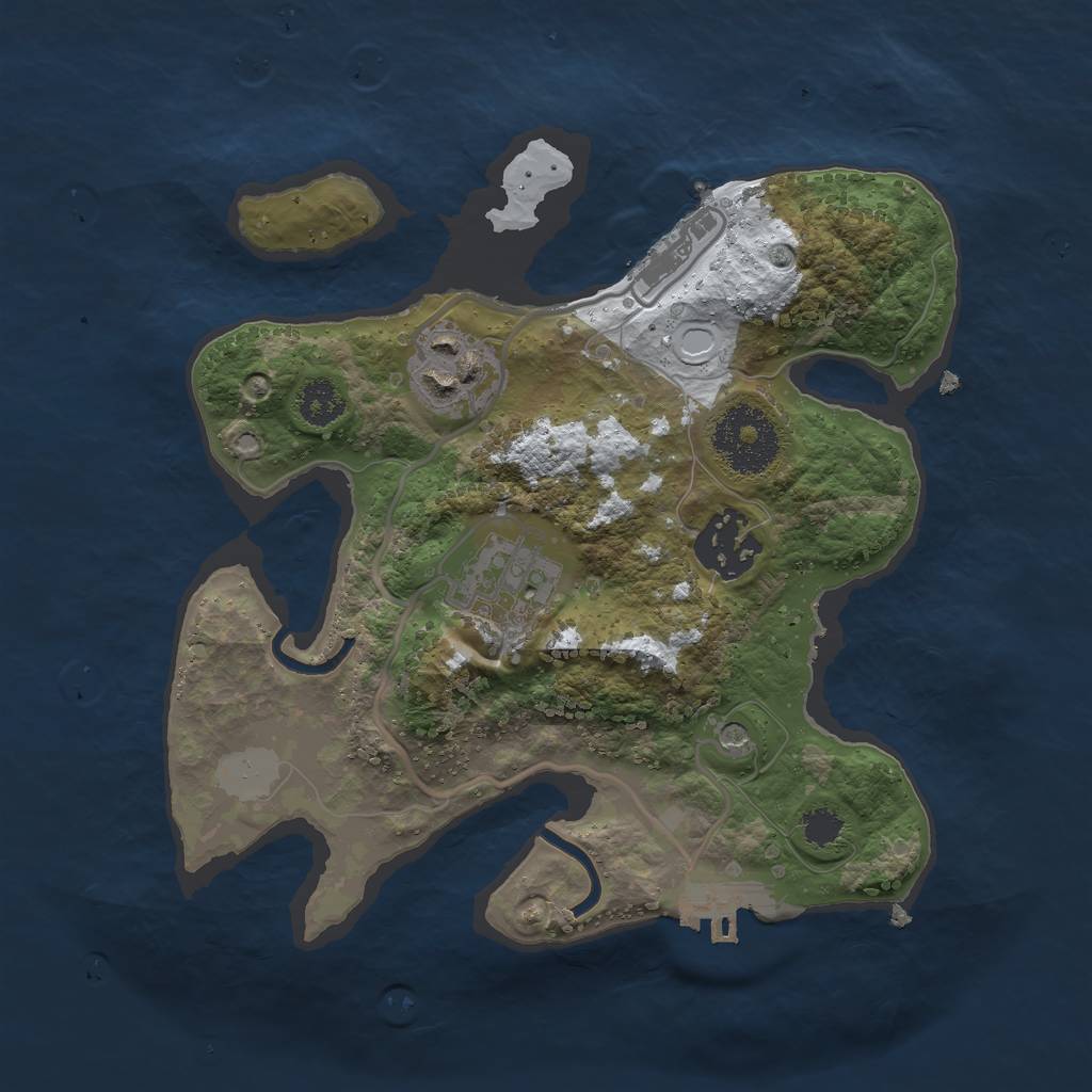 Rust Map: Procedural Map, Size: 2500, Seed: 1424433915, 11 Monuments