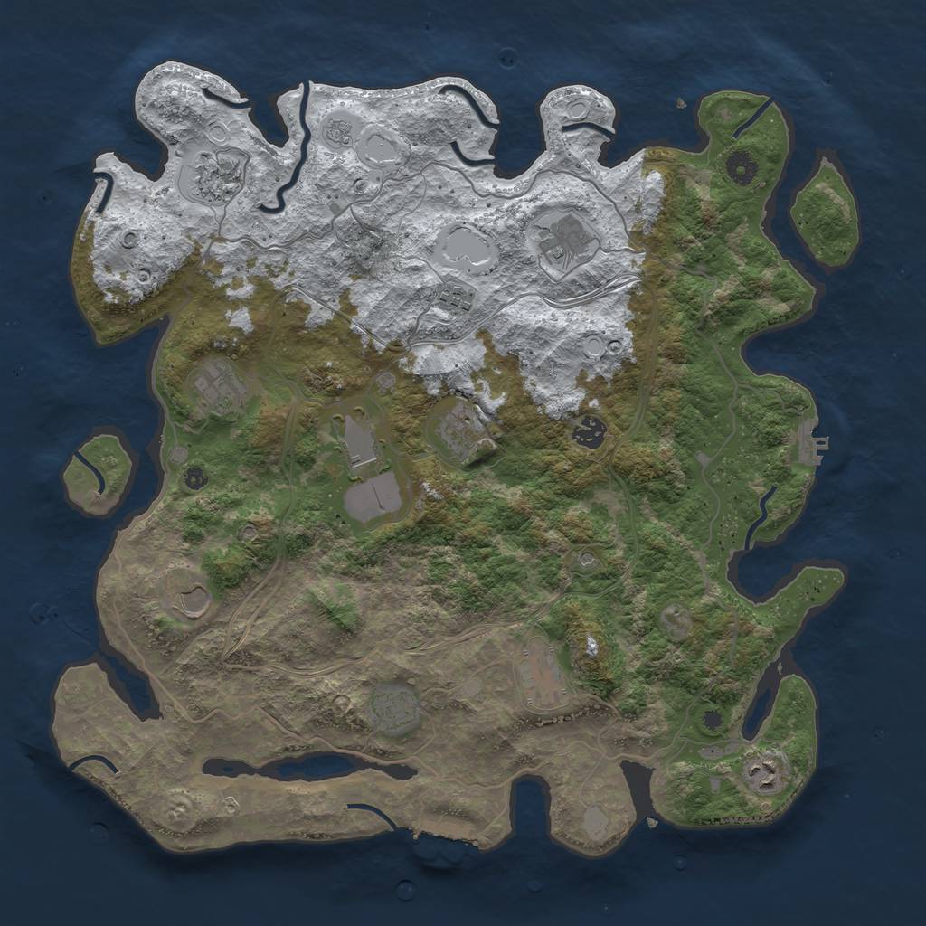 Rust Map: Procedural Map, Size: 4300, Seed: 23569988, 20 Monuments