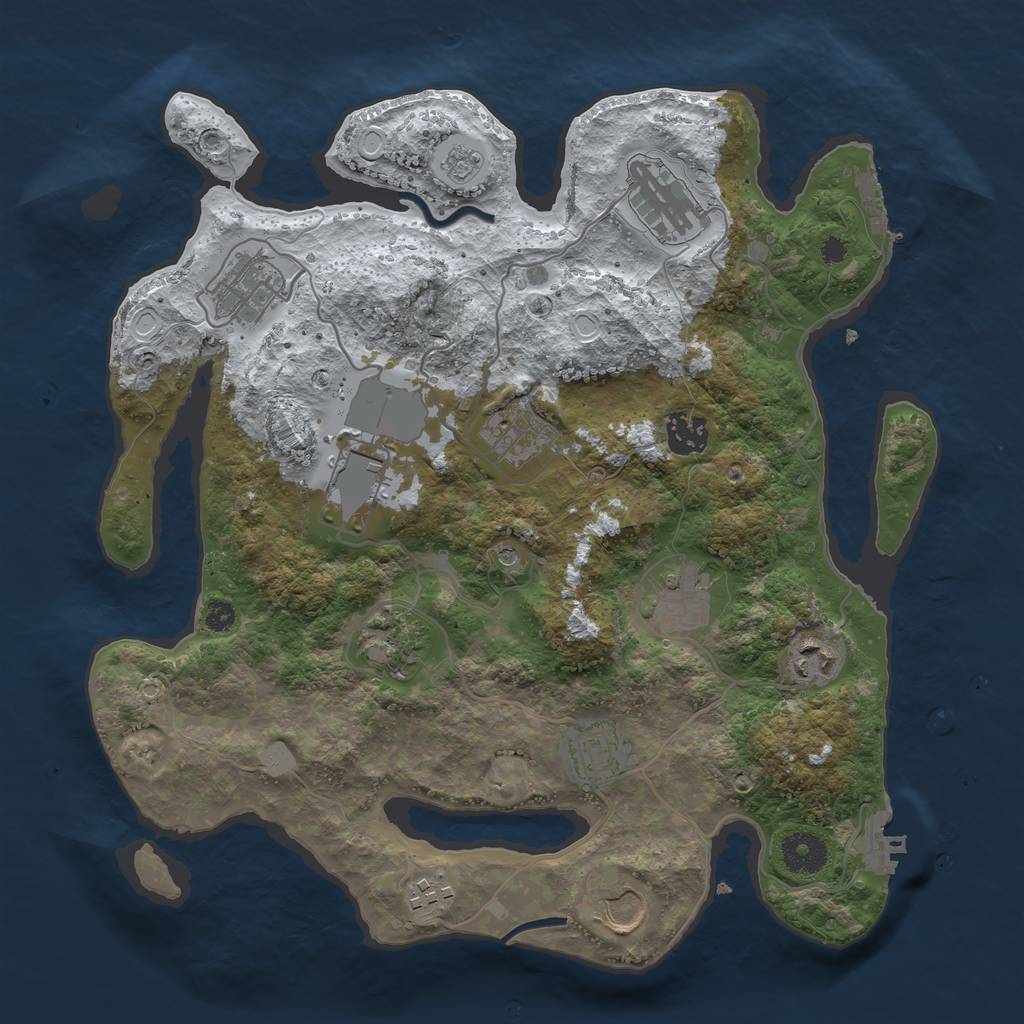 Rust Map: Procedural Map, Size: 3500, Seed: 146312564, 20 Monuments