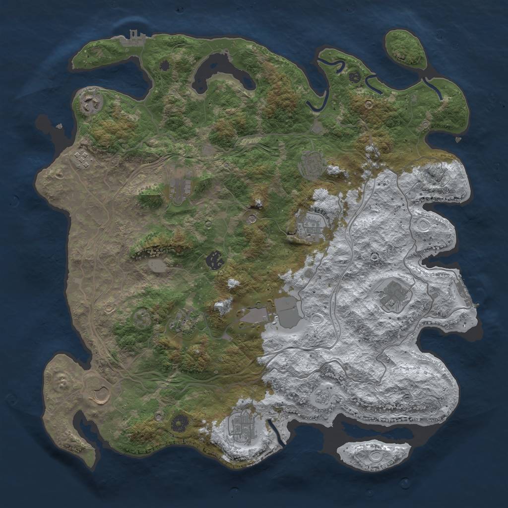 Rust Map: Procedural Map, Size: 4250, Seed: 1662793668, 20 Monuments