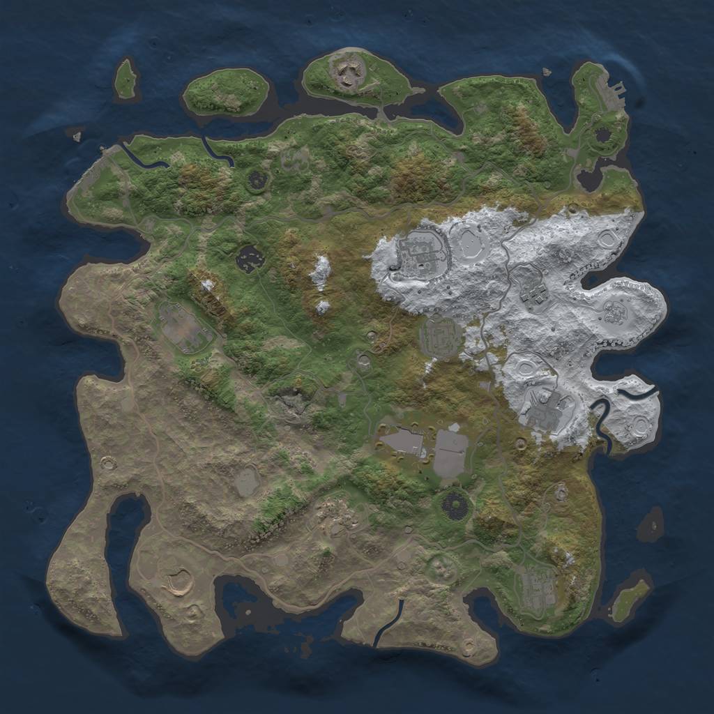 Rust Map: Procedural Map, Size: 4000, Seed: 36946620, 20 Monuments