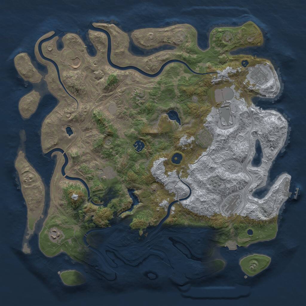 Rust Map: Procedural Map, Size: 4250, Seed: 789, 16 Monuments
