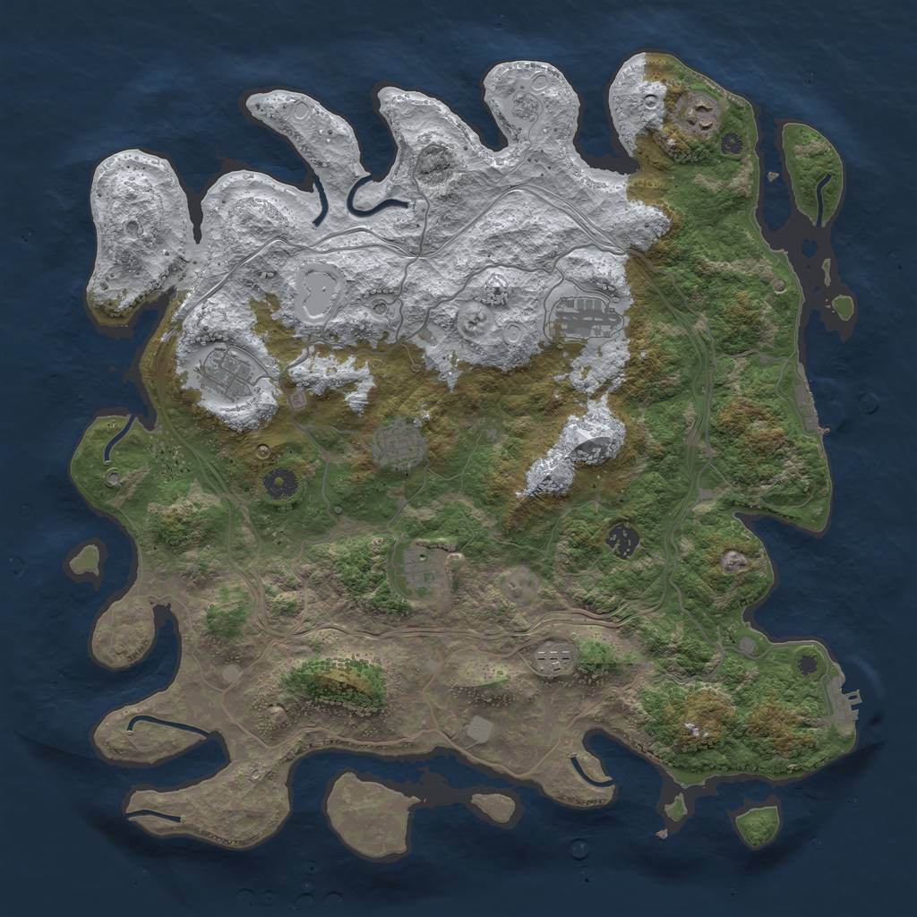 Rust Map: Procedural Map, Size: 4250, Seed: 1987, 16 Monuments