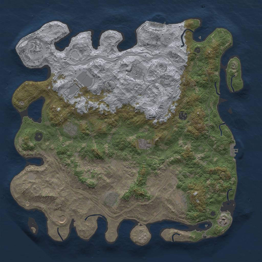 Rust Map: Procedural Map, Size: 4500, Seed: 12905647, 18 Monuments