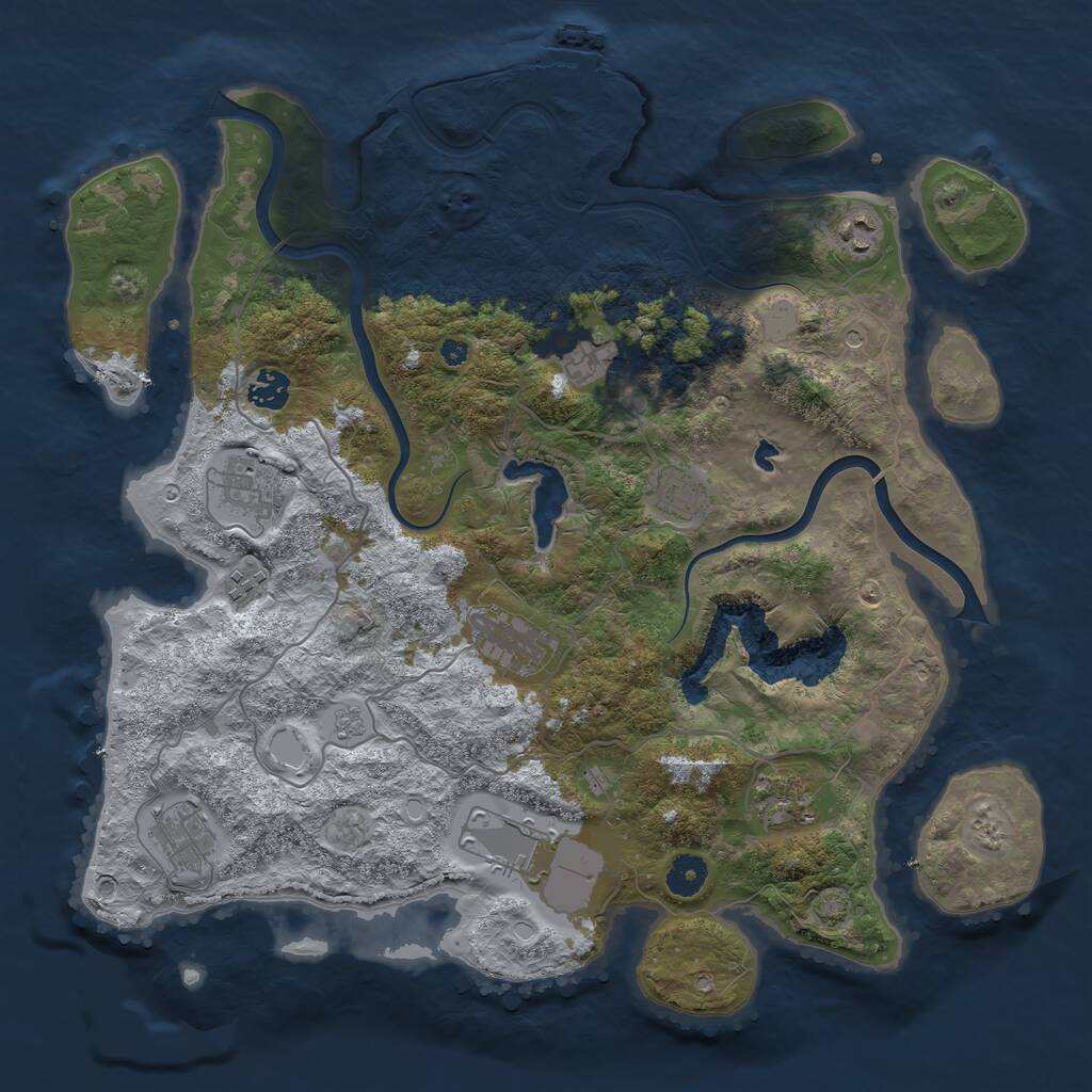 Rust Map: Procedural Map, Size: 4000, Seed: 249569, 15 Monuments
