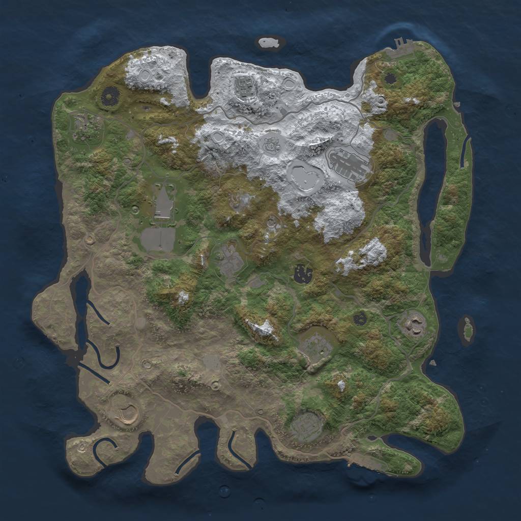 Rust Map: Procedural Map, Size: 4000, Seed: 1234242, 19 Monuments