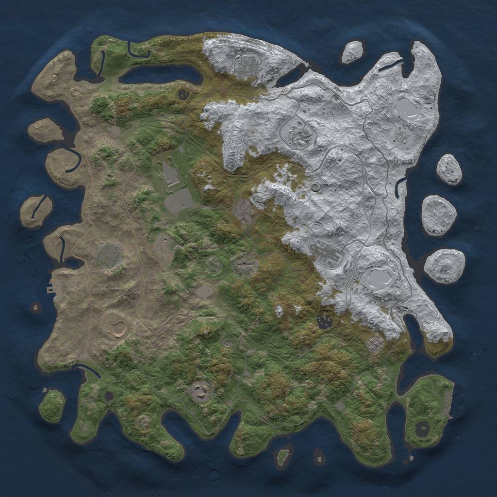 Rust Map: Procedural Map, Size: 4671, Seed: 854312442, 20 Monuments