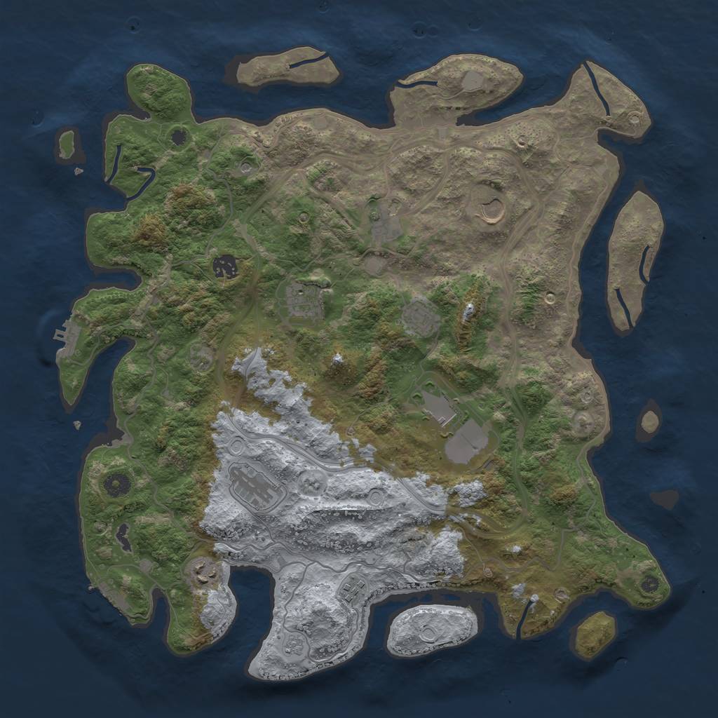 Rust Map: Procedural Map, Size: 4250, Seed: 1809101383, 18 Monuments