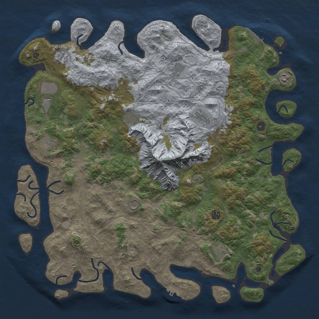 Rust Map: Procedural Map, Size: 5200, Seed: 421, 20 Monuments