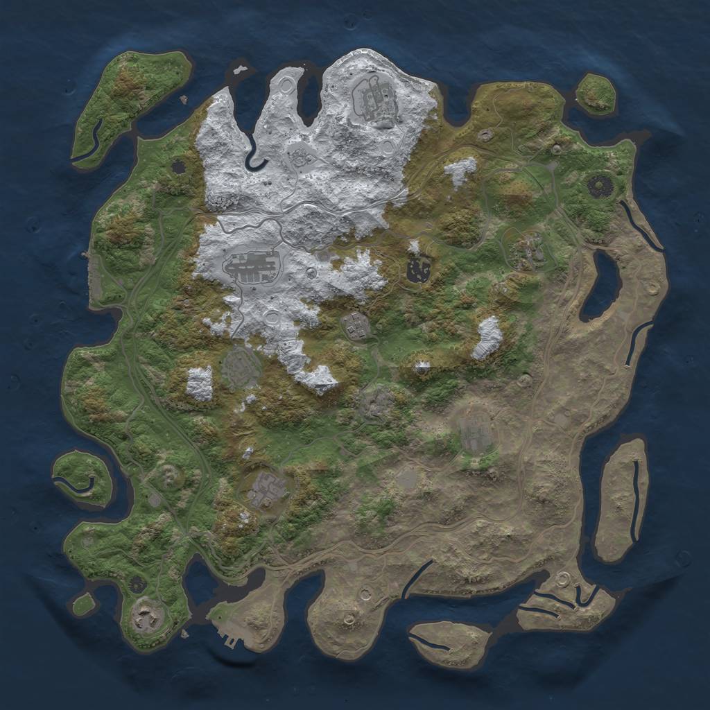 Rust Map: Procedural Map, Size: 4250, Seed: 158100690, 18 Monuments
