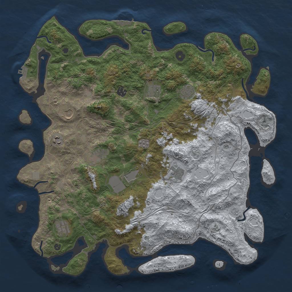 Rust Map: Procedural Map, Size: 4500, Seed: 13220, 19 Monuments