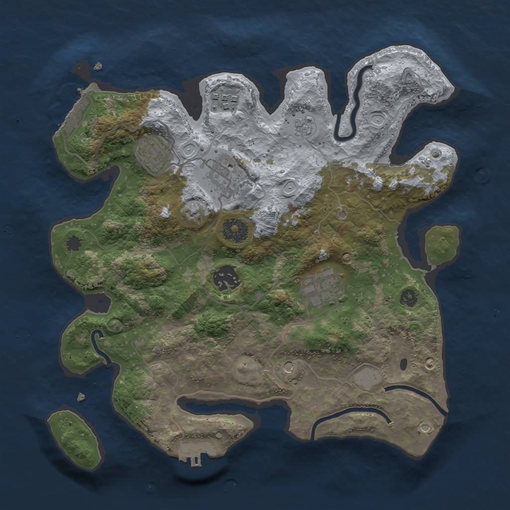 Rust Map: Procedural Map, Size: 3000, Seed: 95301, 14 Monuments