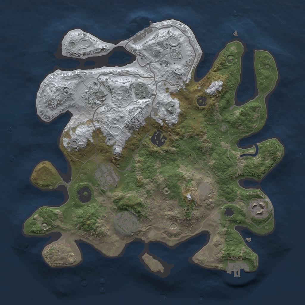 Rust Map: Procedural Map, Size: 3000, Seed: 164790474, 15 Monuments