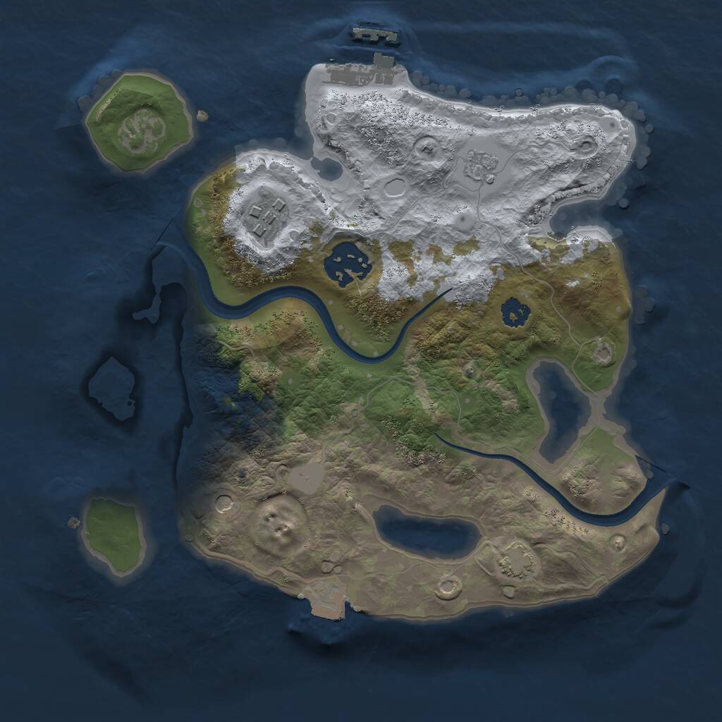 Rust Map: Procedural Map, Size: 2500, Seed: 9786, 7 Monuments