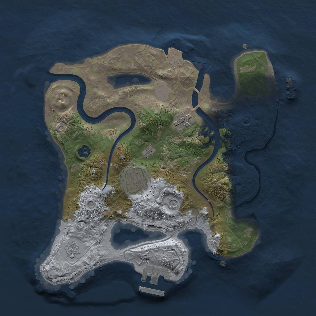 Rust Map: Procedural Map, Size: 2500, Seed: 51452762, 7 Monuments