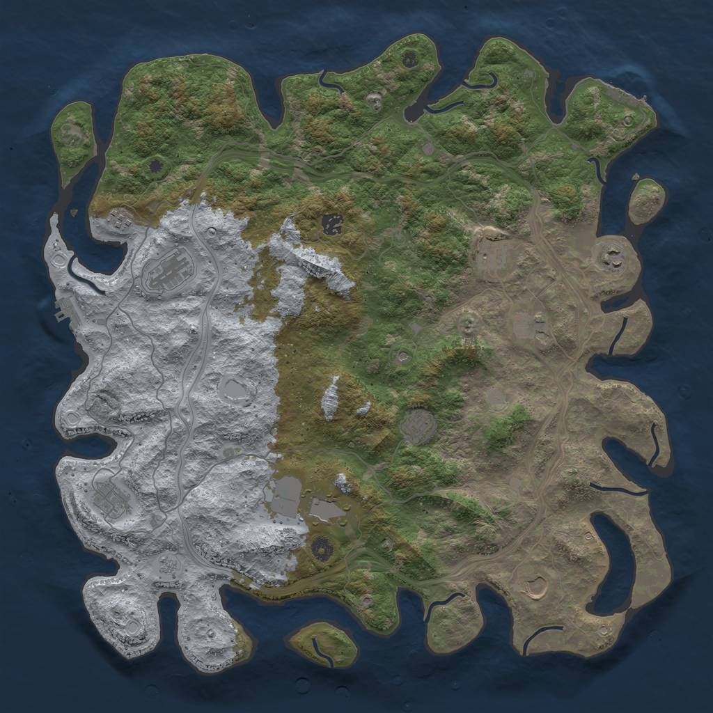 Rust Map: Procedural Map, Size: 4671, Seed: 254312642, 19 Monuments