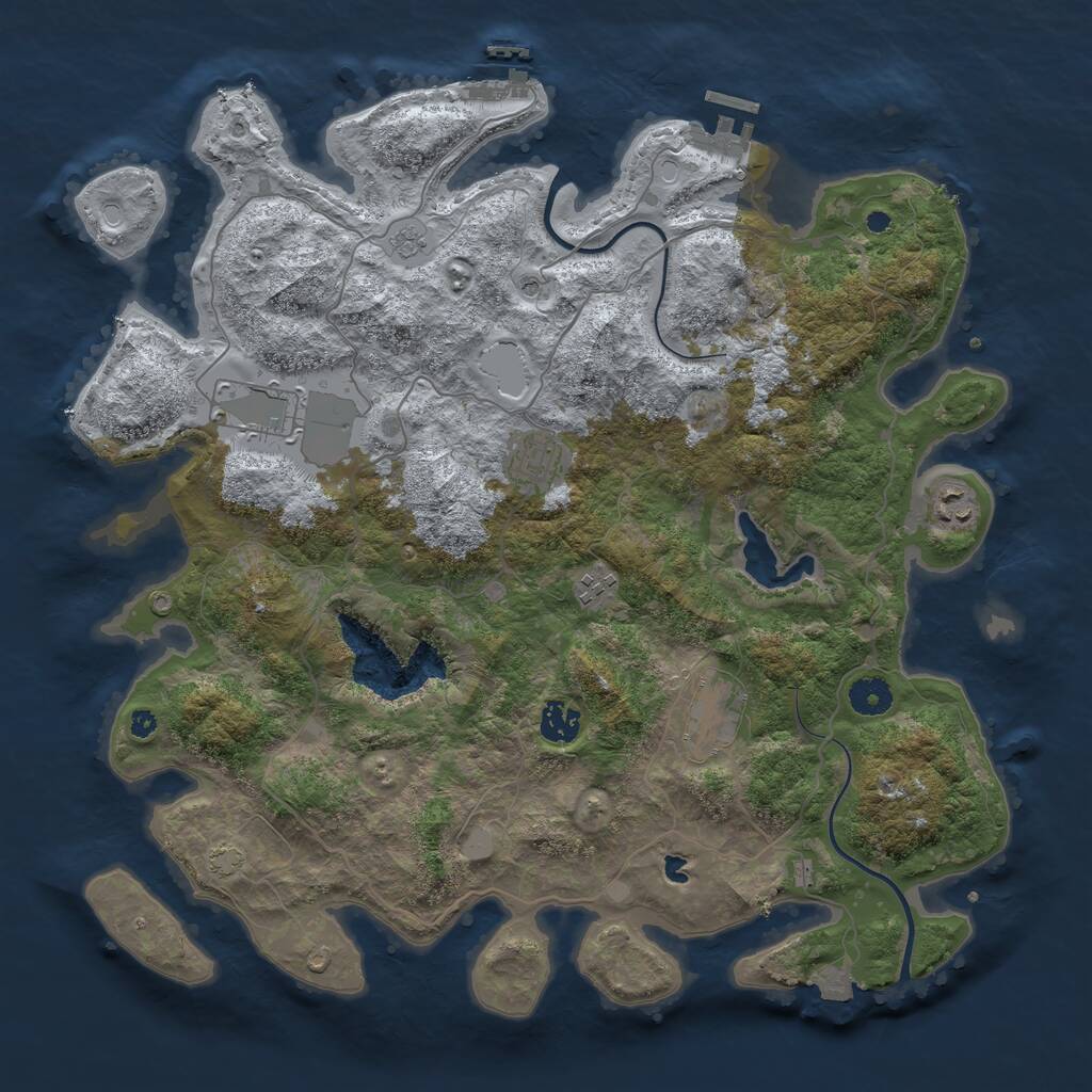 Rust Map: Procedural Map, Size: 4000, Seed: 745640, 12 Monuments