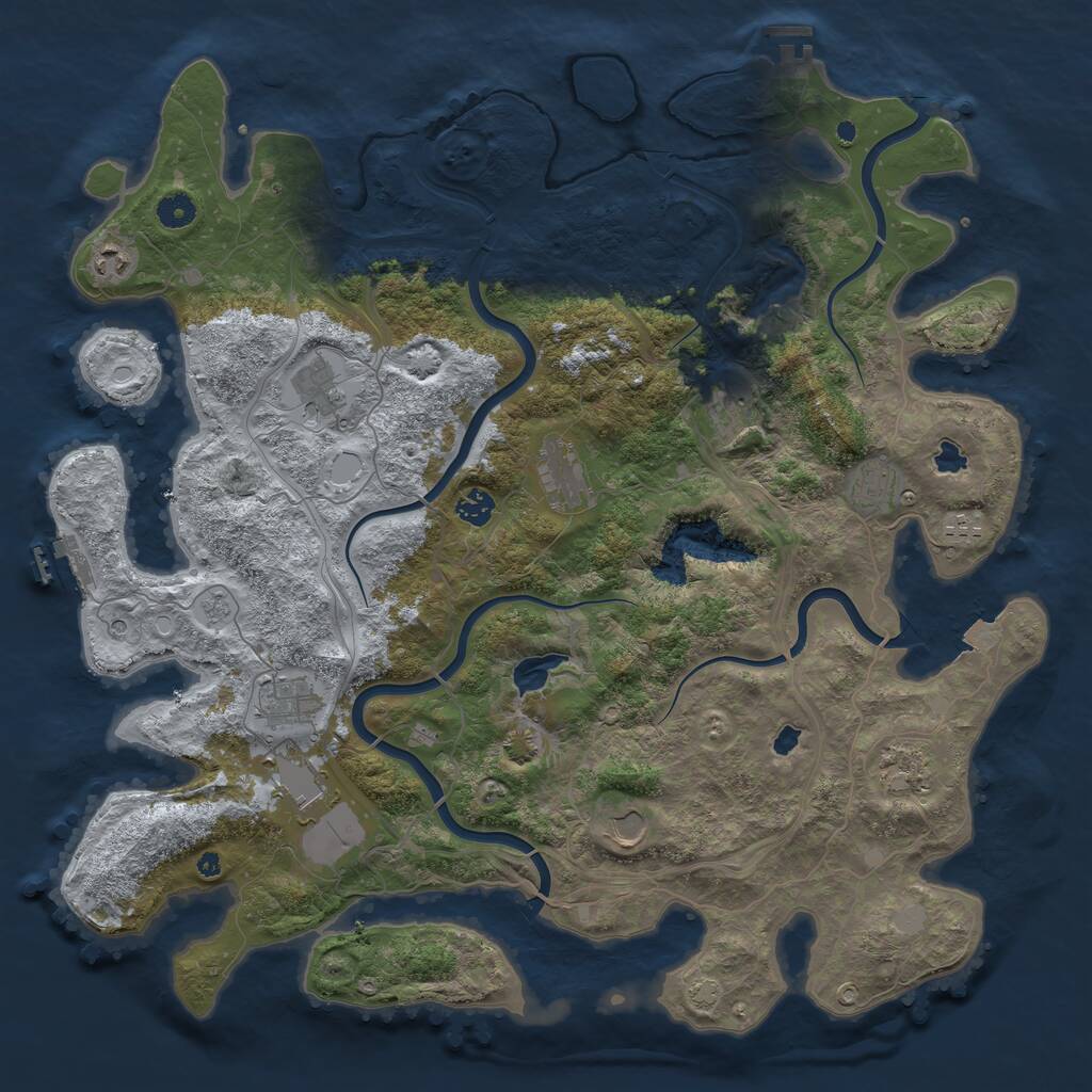 Rust Map: Procedural Map, Size: 4500, Seed: 235945785, 17 Monuments