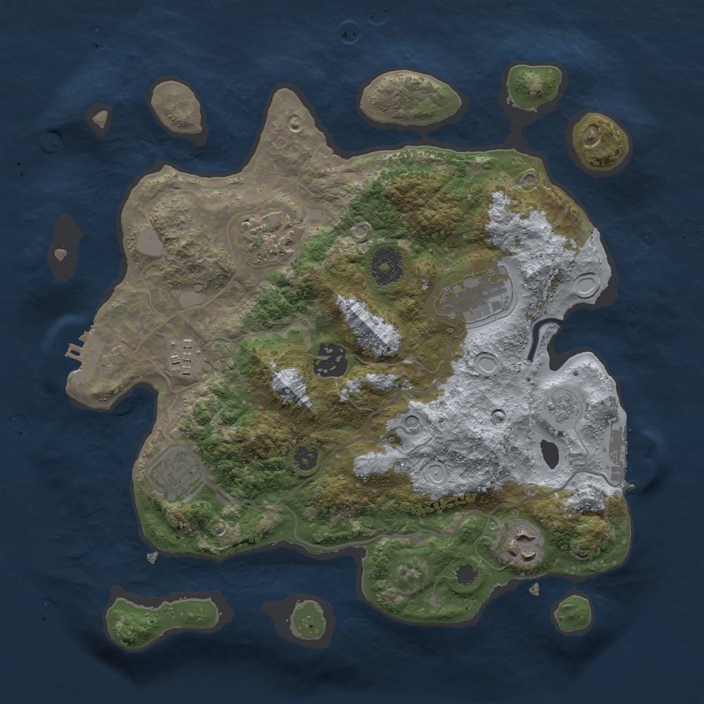 Rust Map: Procedural Map, Size: 3000, Seed: 478951455, 15 Monuments