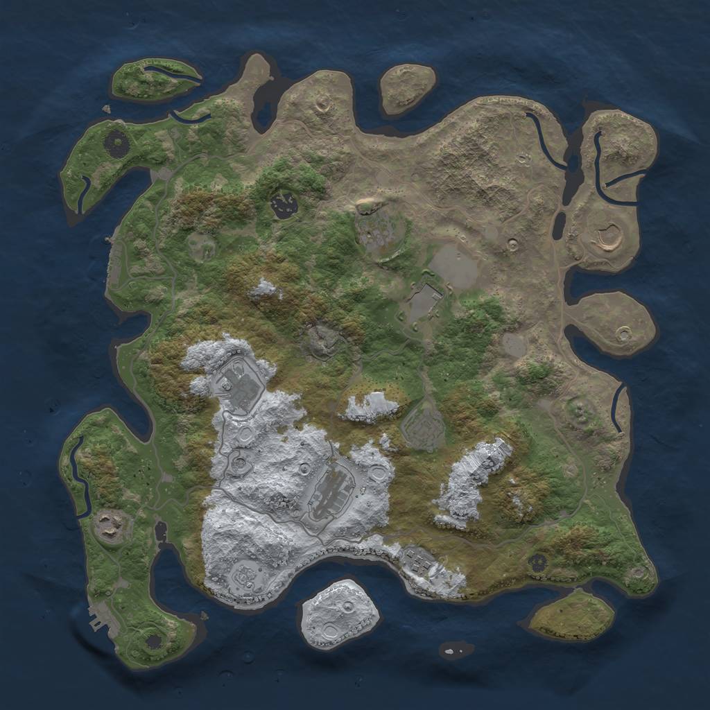 Rust Map: Procedural Map, Size: 4000, Seed: 1513640024, 18 Monuments